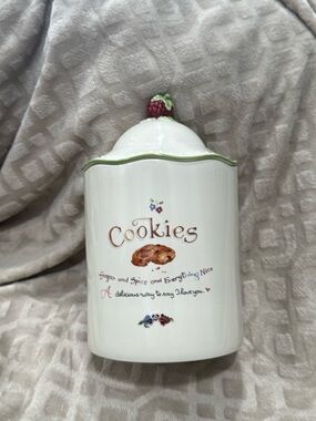 VTG Lenox Susan Branch A Proper Tea Cookie Jar Raspberry Lid Lemon Cookie Recipe